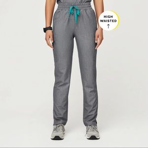 Figs Yola High Waisted Scrub Bottom in Graphite